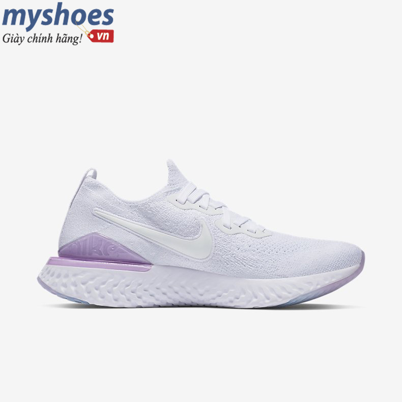 Giày Nike Epic React Flyknit Nữ -Trắng Tím - hình 4
