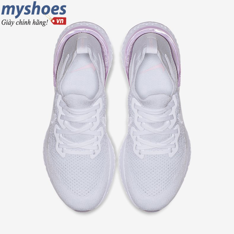 Giày Nike Epic React Flyknit Nữ -Trắng Tím - hình 3