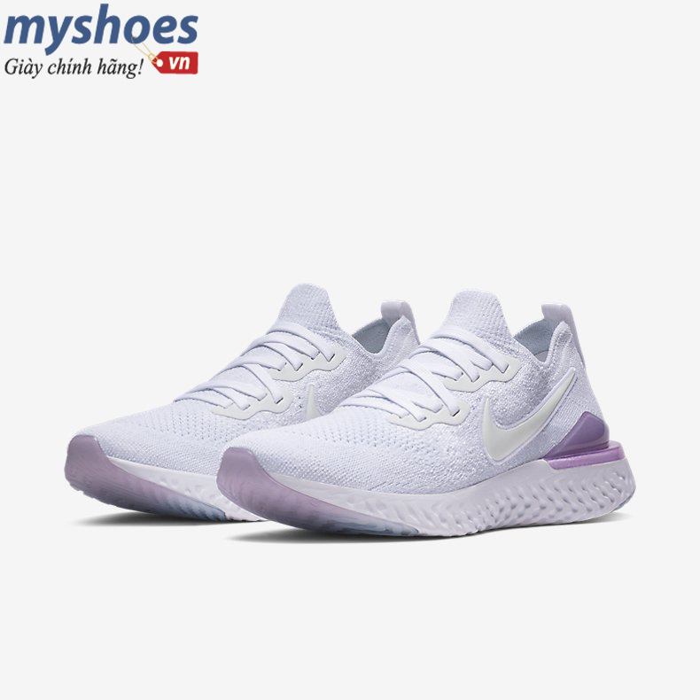 Giày Nike Epic React Flyknit Nữ -Trắng Tím - hình 6