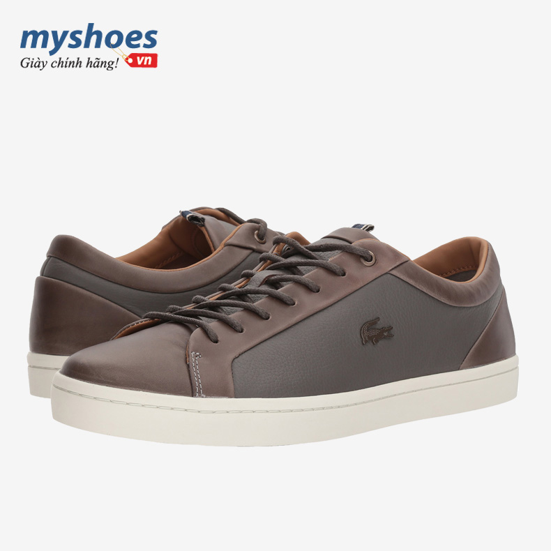 Giày Lacoste Straightset Nam - Nâu - hình 4